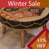 Turkish Kilim medium circular stool - WS309319