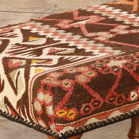 Medium Turkish kilim covered stool - WS296208