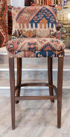 Turkish kilim covered bar stool -309074a