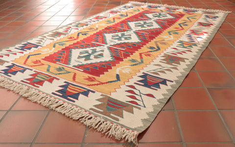 Handmade Fine Turkish Seccade Kilim rug - 309473