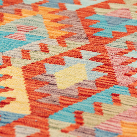 Handmade Afghan Kilim short runner - 309691