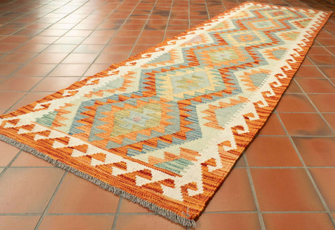 Handmade Afghan Kilim medium runner - 309756