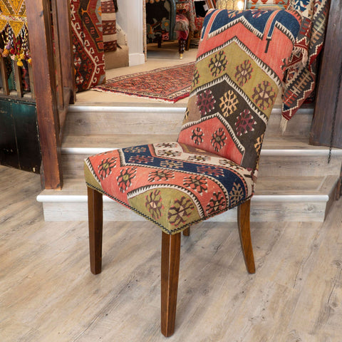Handmade Turkish kilim Dining Chairs- 309801 pair B