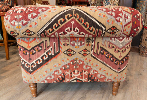 Handmade Turkish kilim Chesterfield Chair - 309812