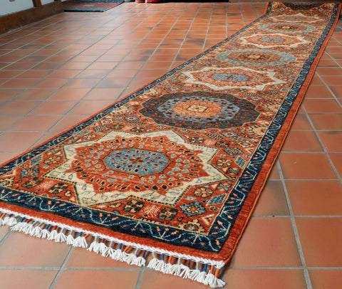 Handmade Afghan Mamluk long runner - 309826