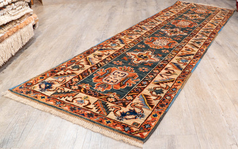 Handmade Afghan Shirvan short runner - 310351